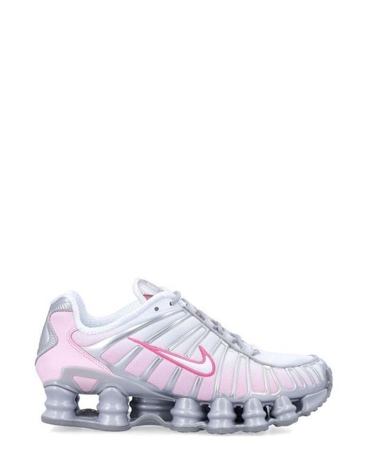 Nike White Shox Tl Lace-Up Sneakers
