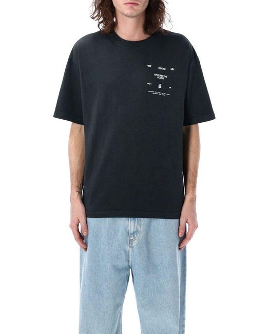 Obey Black Around The Globe Classic Tee for men