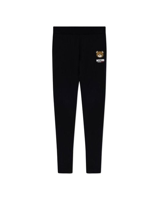 Moschino Black Logo Patch Tapered Track Pants for men