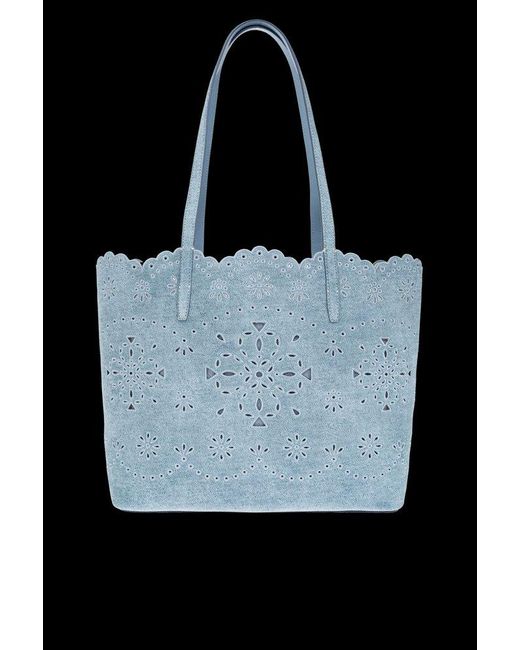 Kate Spade Black Laser-Cut Large Tote Bag