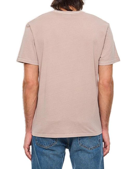 Woolrich Gray Logo-Print Crewneck T-Shirt for men