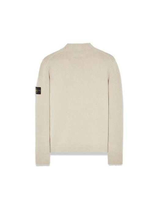 Stone Island White Compass-patch Knitted Jumper for men