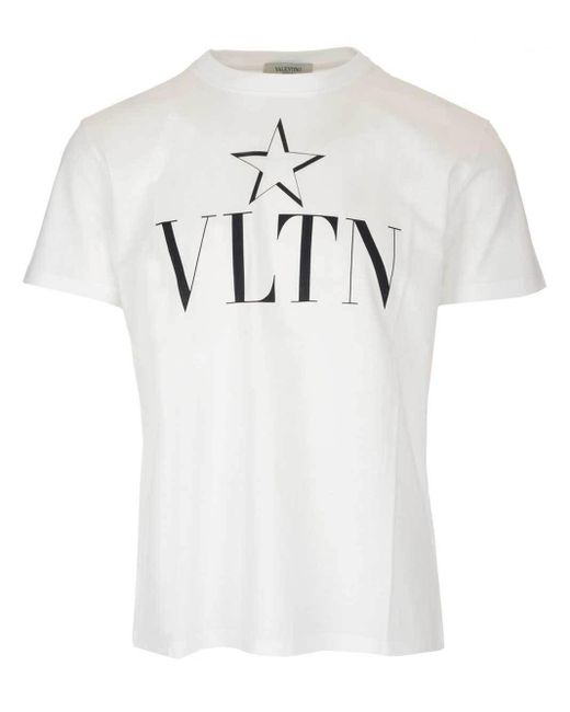 Valentino White Vltn Star T-shirt for men