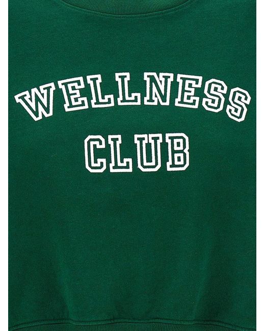 Sporty & Rich Green Wellness Club Cropped Sweatshirt