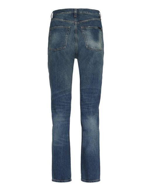 Saint Laurent Blue 5-Pocket Straight-Leg Jeans
