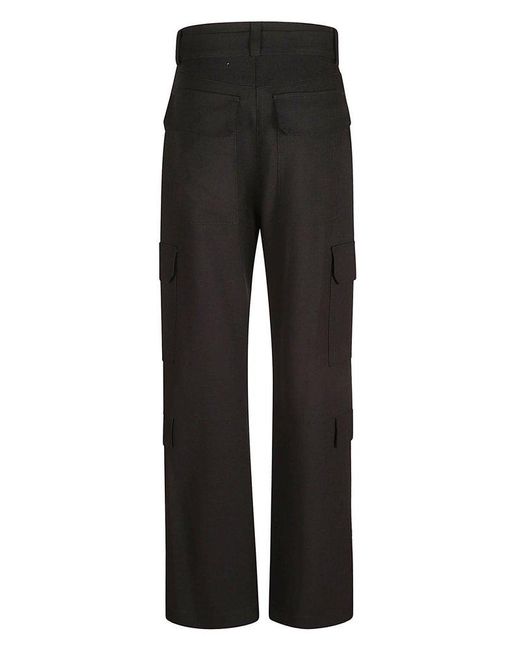 MSGM Black Belted Cargo Trousers