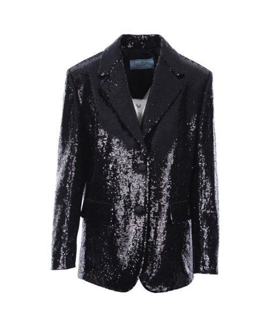 Prada Black Sequin-embellished Tailored Blazer