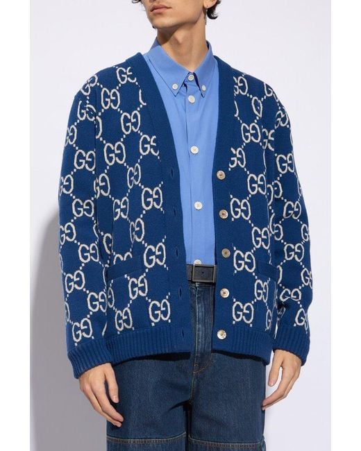 Gucci Blue Reversible Cardigan, for men