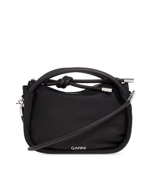 Ganni Black Hobo Shoulder Bag