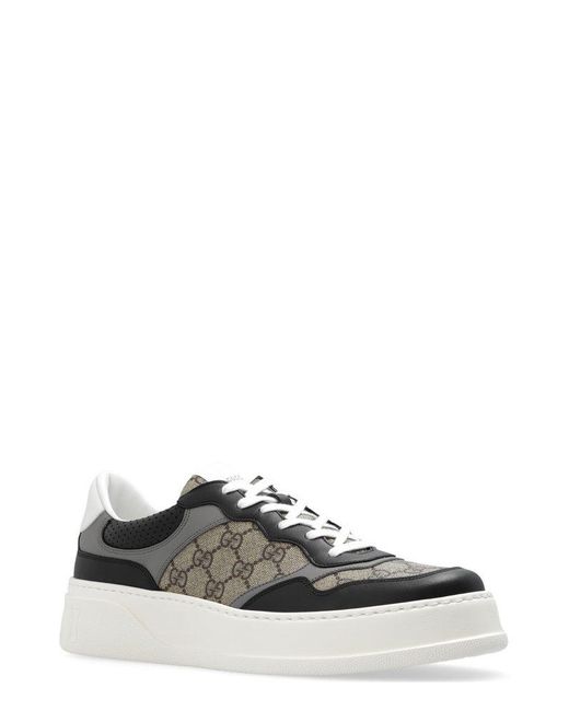 Gucci Brown Chunky B Leather And Canvas Low-top Trainers for men