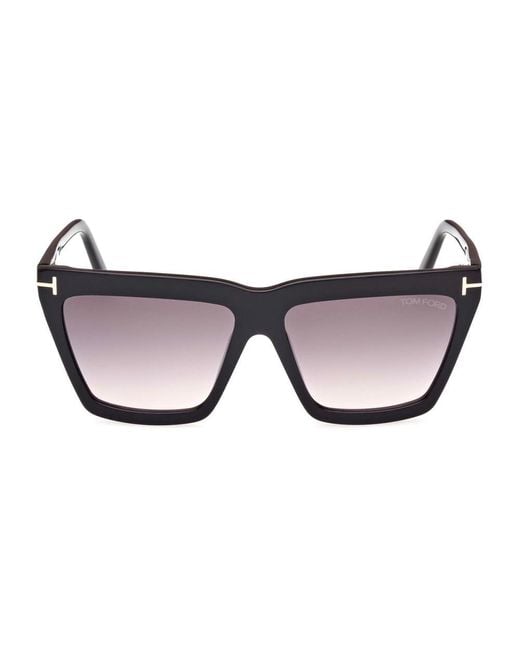 Tom Ford Black Eden Geometric Frame Sunglasses