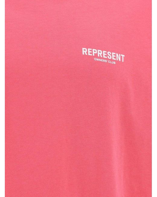 Represent Pink Owners Club Logo Printed Crewneck T-shirt for men