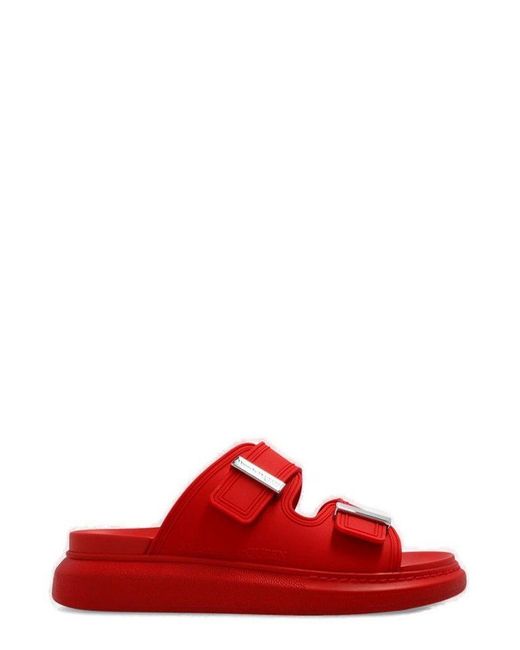 Alexander McQueen Red Double-strap Slip-on Sandals