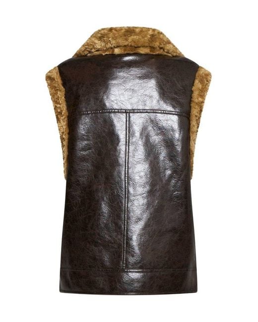 Urbancode Black Shearling-Lined Vest Coat