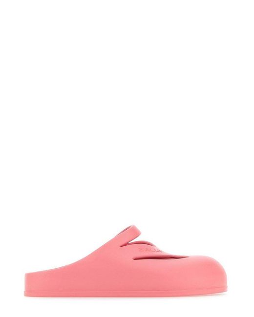 Bally Pink Logo Embossed Sandals