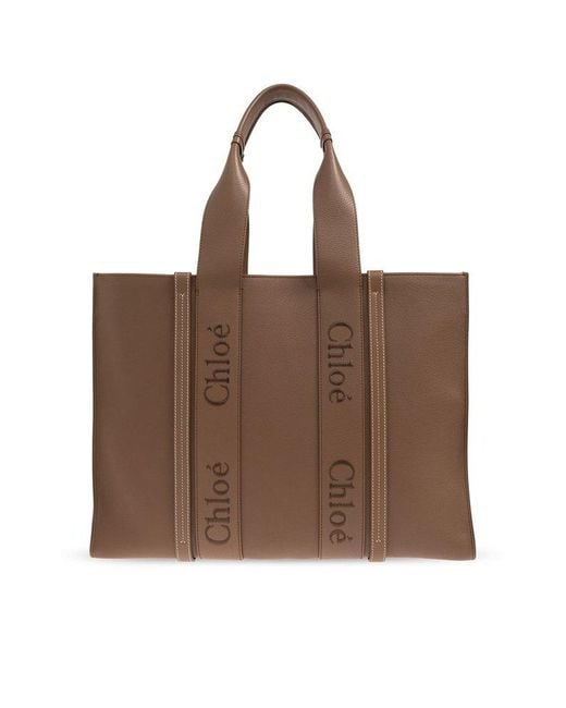 Chloé Brown 'woody Large' Shopper Bag,