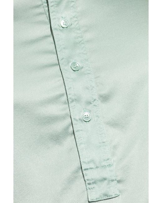 Tom Ford Blue Half Buttoned Long-sleeved Pyjama Top for men