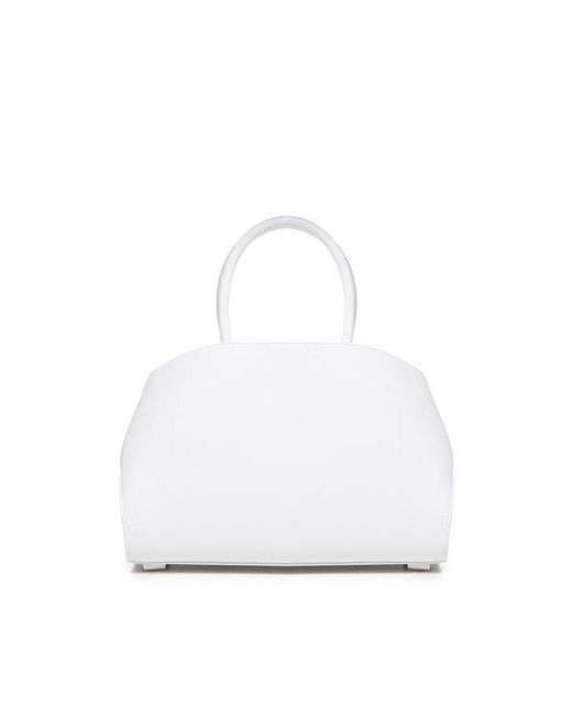 Ferragamo White Small Leather Hug Tote Bag