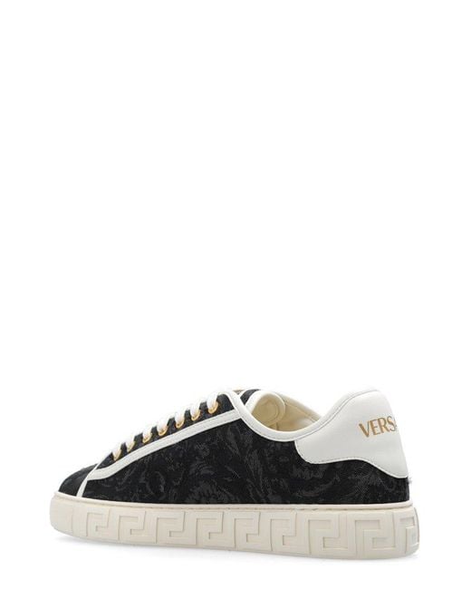 Versace Black Greca Canvas Sneaker