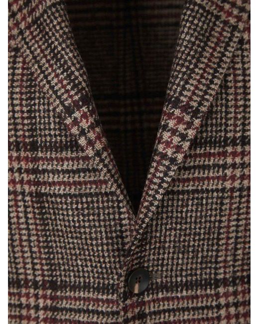 Lardini Brown Prince Of Wales Check Jacket for men