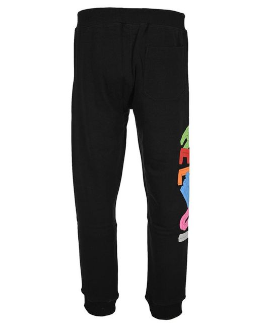 Helmut Lang Black 3D Logo Printed Joggers for men