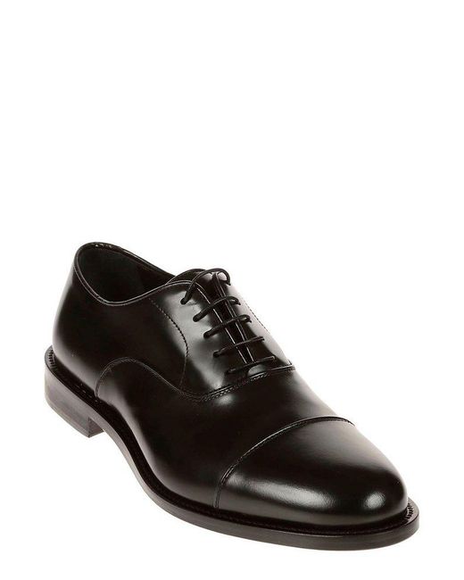 Corvari Black Lace-Up Oxfords for men