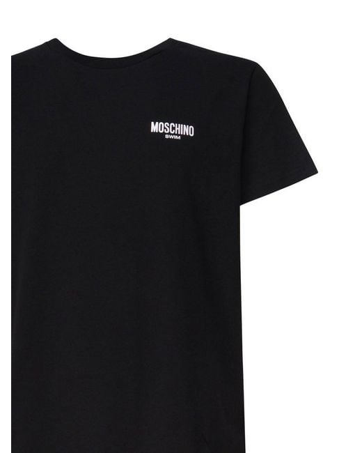 Moschino Black Logo Printed Crewneck T-Shirt for men