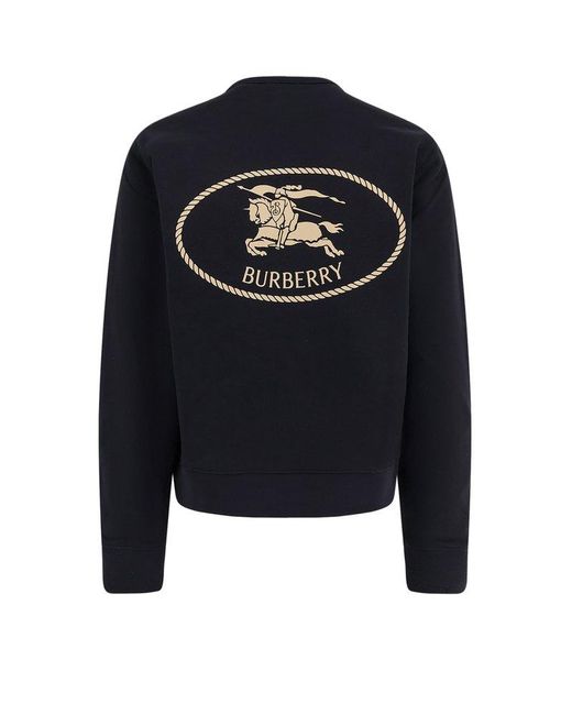 【関税&送料込】Burberry Cotton Sweatshirt With Logo Embroid Burberry Cotton Sweatshirt With Logo Embroidery in Blue for
