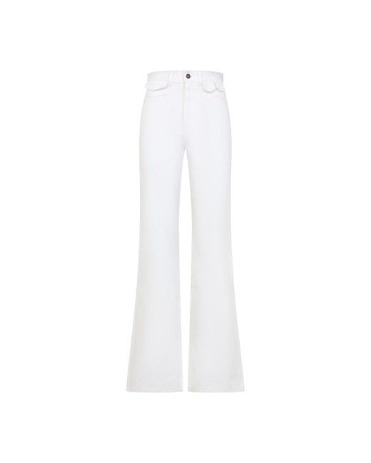 Chloé White High-Waisted Flared Jeans