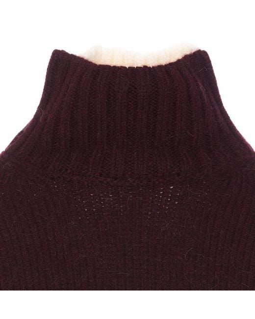 J.W. Anderson Purple Two-tone Knitted Jumper