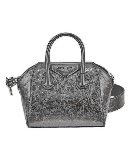 Givenchy Metallic Antigona Logo Embossed Toy Top Handle Bag