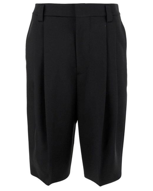 Carven Black Long Satin Bermuda Shorts