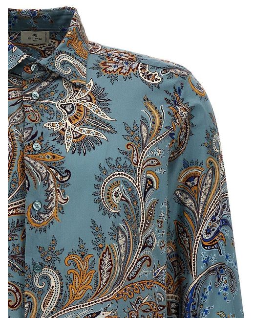 Etro Blue Paisley Shirt, Blouse for men