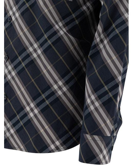 Burberry Blue Checkered Design Shirt For for men