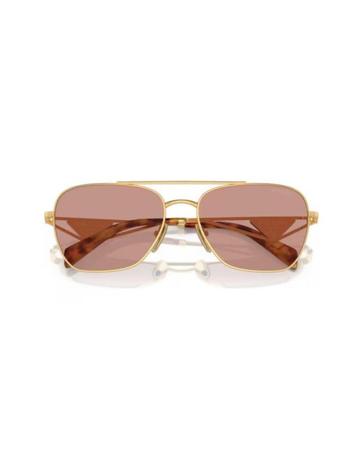 Buy PRADA 0PR 51YS Full-Rim UV-Protected Aviators | Gold Color Men | AJIO  LUXE