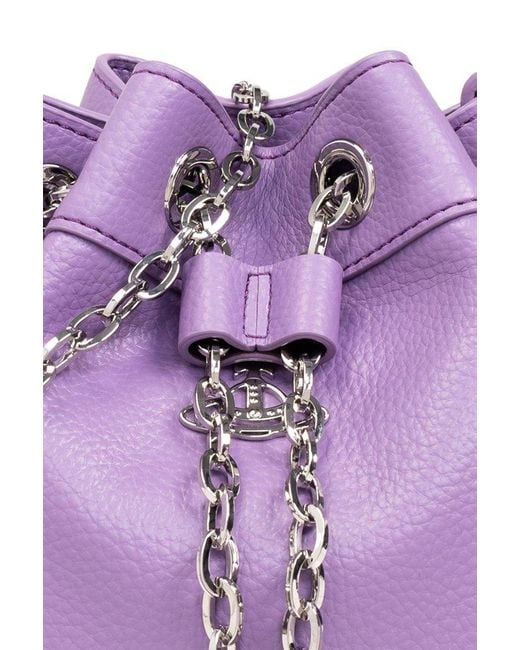Vivienne Westwood Purple Small Chrissy Chain-linked Bucket Bag