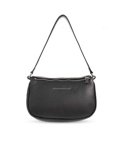 MM6 by Maison Martin Margiela Black Leather Shoulder Bag