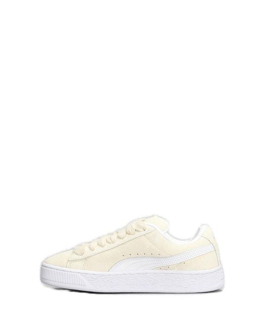 PUMA White Logo Stamp Low-Top Sneakers