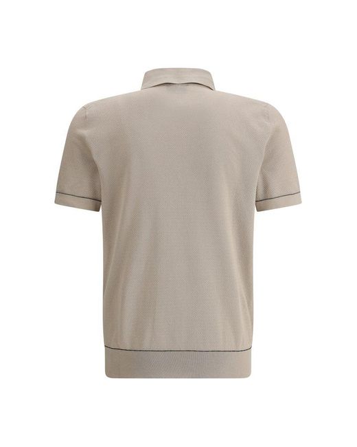 Brioni Natural Polo With List Detail M C 3 for men