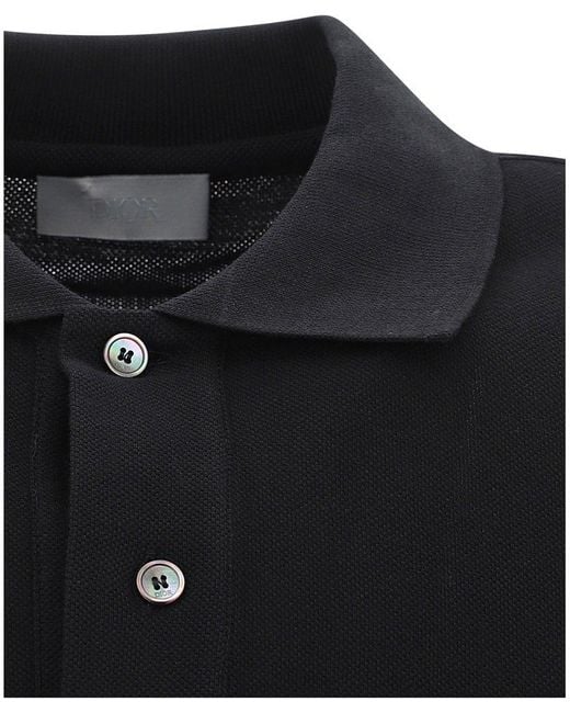 Dior Black Logo Embroidered Polo Shirt for men