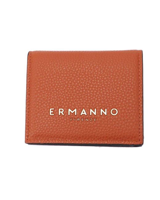 Ermanno Scervino Orange Logo-detailed Bi-fold Wallet
