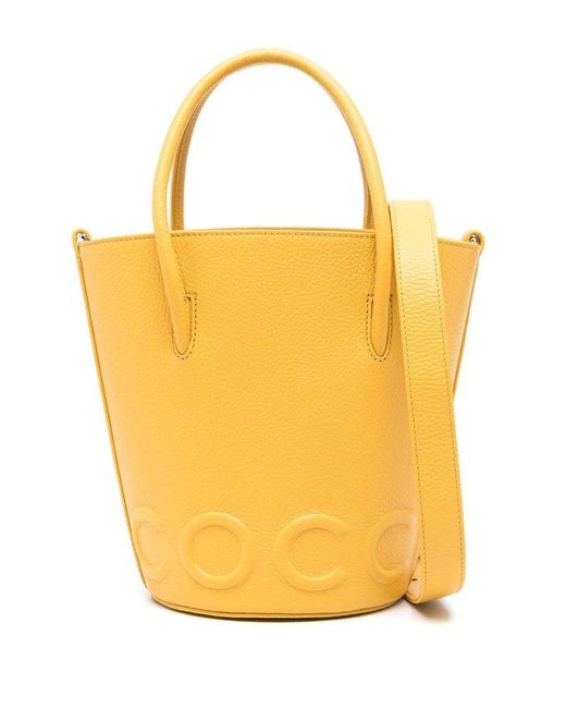 Coccinelle Yellow Leather Bucket Hat