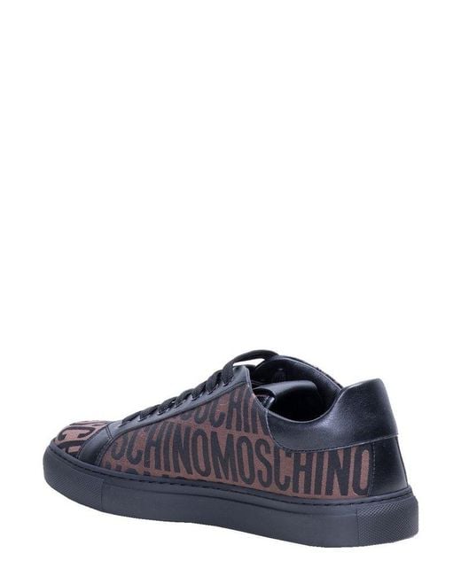 Moschino Multicolor Lace-up All-over Jacquard Sneakers for men