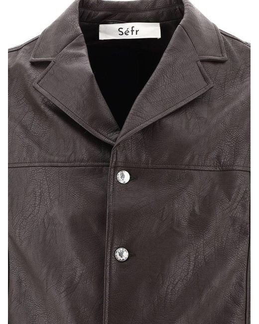 Séfr Black Long Sleeve Buttoned Jacket for men