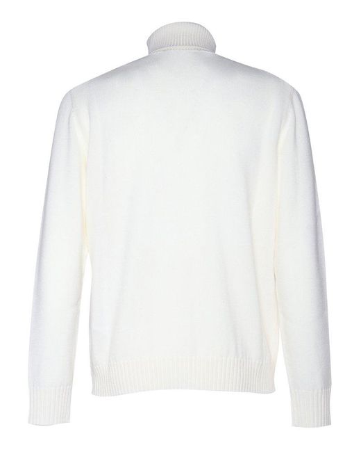 Ballantyne White Roll-Neck Knitted Jumper for men