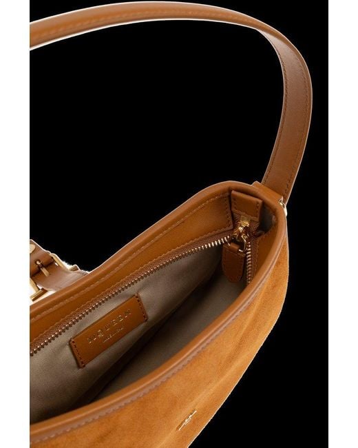 Alexander McQueen Brown T-Bar Mini Shoulder Bag