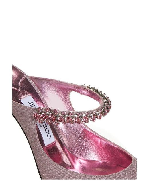 Jimmy Choo Pink Glittery Pointed-toe Pumps