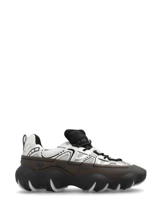 DIESEL Black S-prototype P1-sneakers With Transparent Rubber Overlay for men