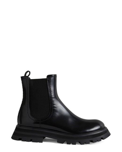 Alexander McQueen Black Chunky-sole Ankle Boots