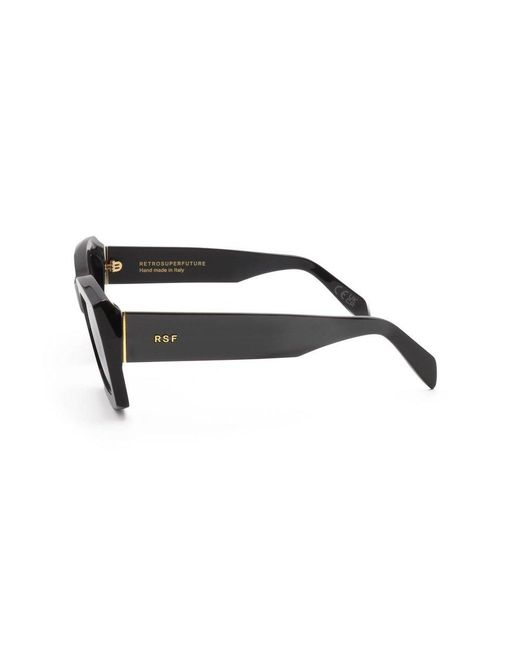 Retrosuperfuture Black Komori Geometric Frame Sunglasses